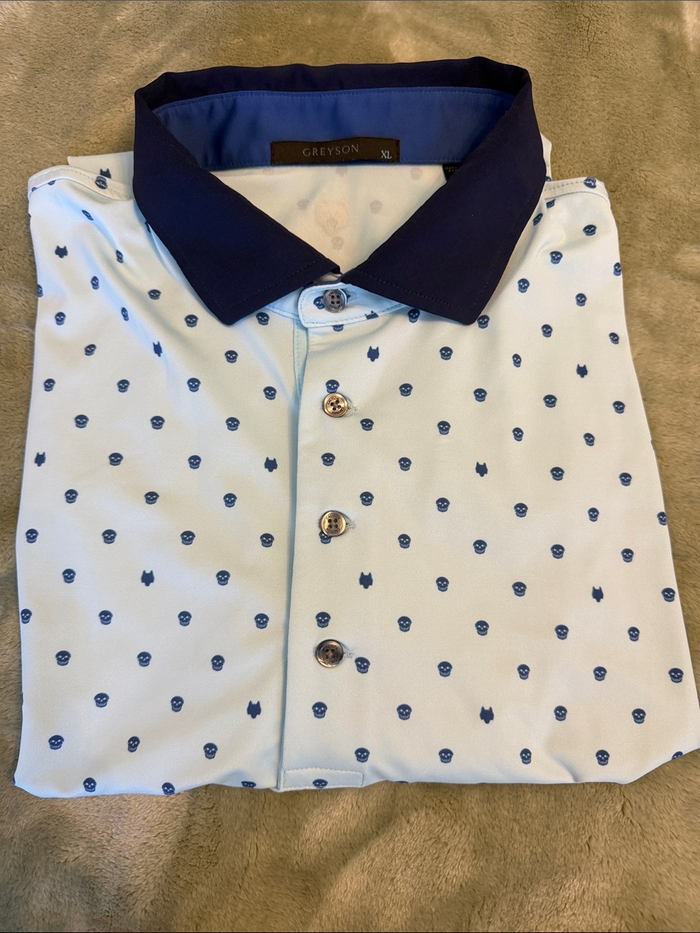 Greyson Men's Polo Duo — Light Blue and White with Navy Collars - GOLF - Picture 3 of 5